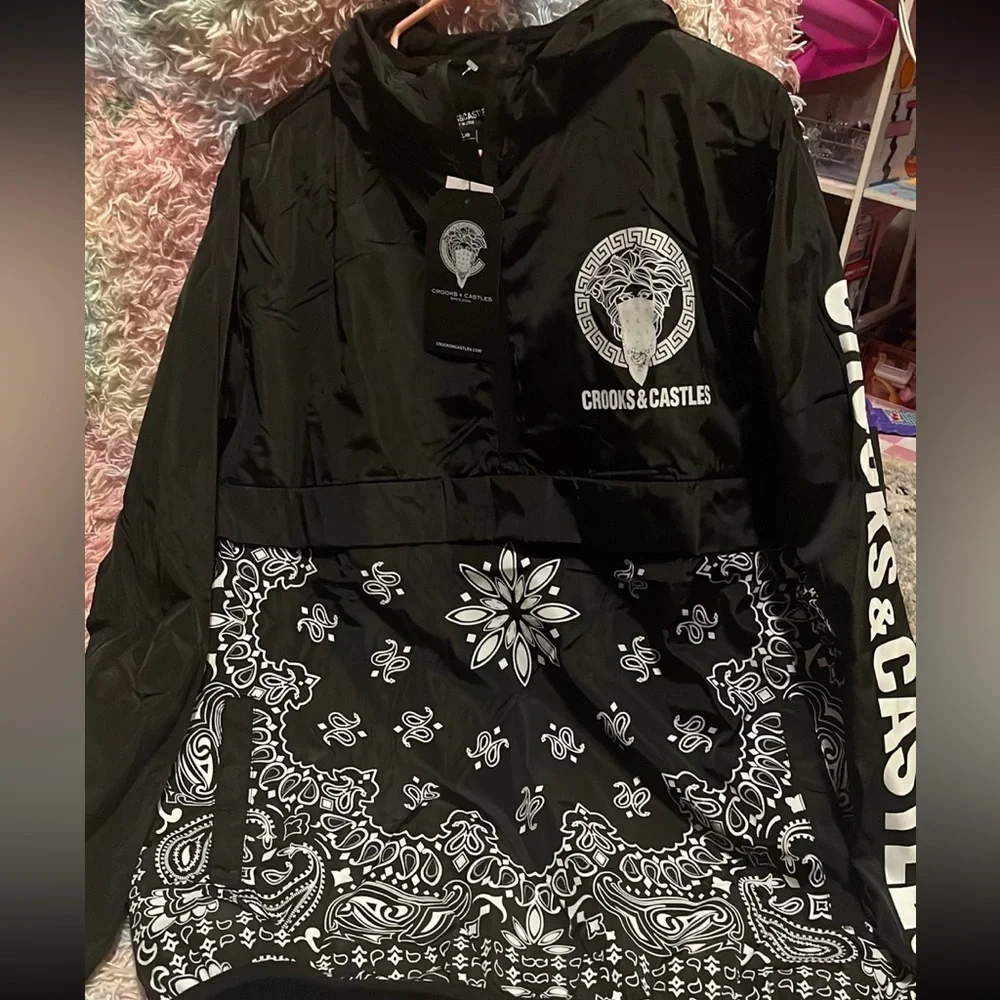 🖤🔥 HP 11/10 Crooks & Castles Windbreaker 🔥🖤 - Picture 1 of 6